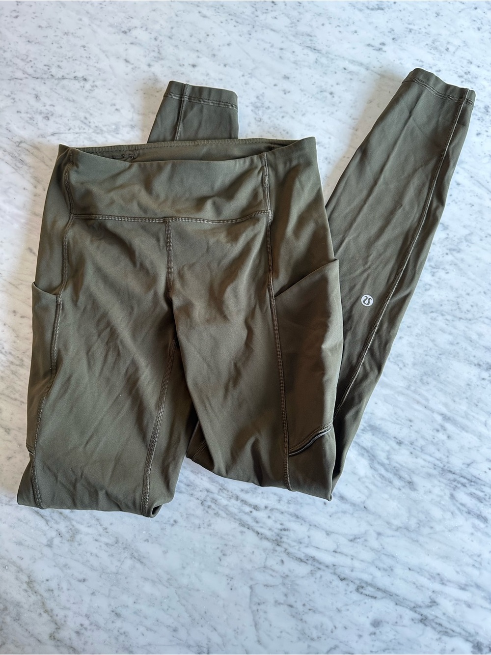 Lululemon Olive Green High-Rise Pocket Leggings